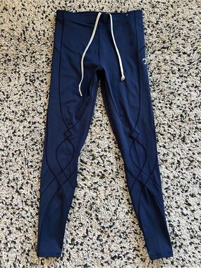 CW-X Stabilyx Tights Print True Navy Blue 125809A Running Women’s Size Large